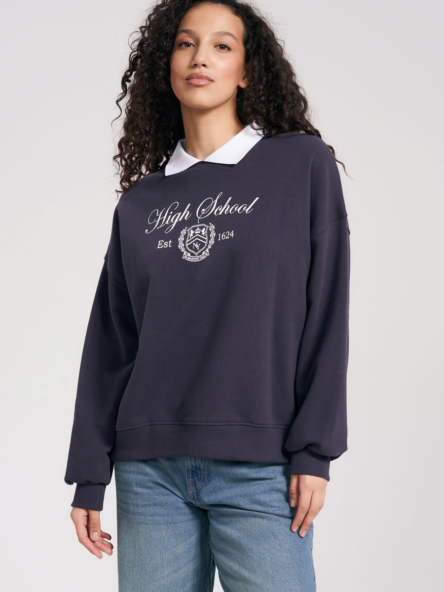 Повседневный свободный свитшот